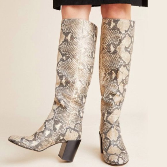 anthropologie snakeskin boots